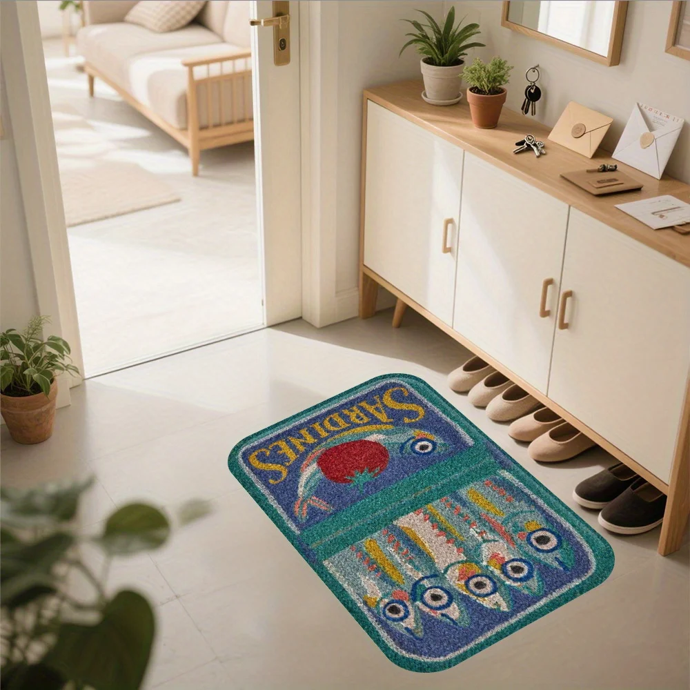 

VIKAMA Blue Herring Can Ковер Кухонный Коврик Теплый Коврик Приветственный Коврик Открытый Ковер Для Спальни Ковер Для Живой Комнаты Домашний Деко