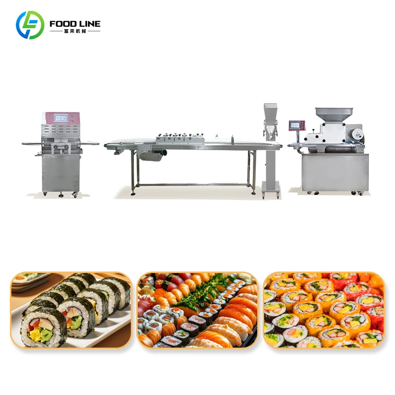 Full Automatic Sushi Roll Production Line Quick Disassembly Acts As Commercial Sushi Making Production Line For Deep Internal
