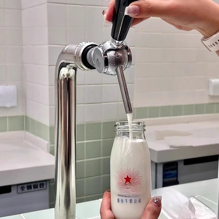 Milk machine faucet 304 stainless steel milk column coconut tea soybean machine self-service