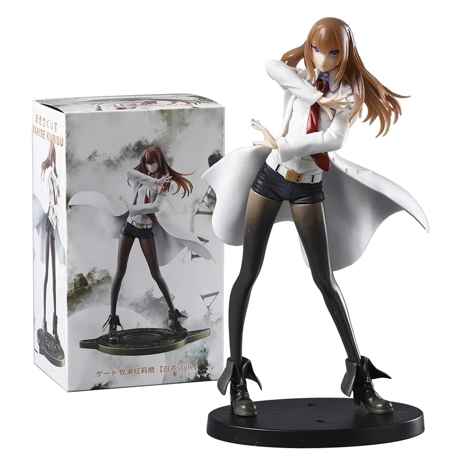 Steins Gate Makise Kurisu White Coat Style Figure Figurine Model Doll Toy