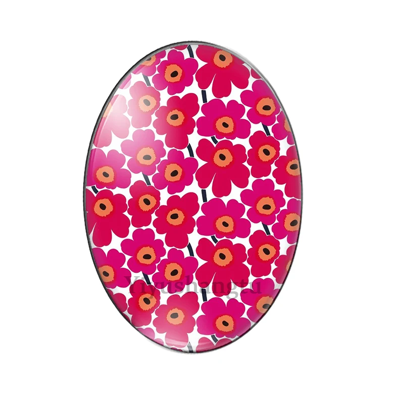 New colourful small flowers group painting poppy13x18mm/18x25mm/30x40mm Oval photo glass cabochon demo flat back Making findings