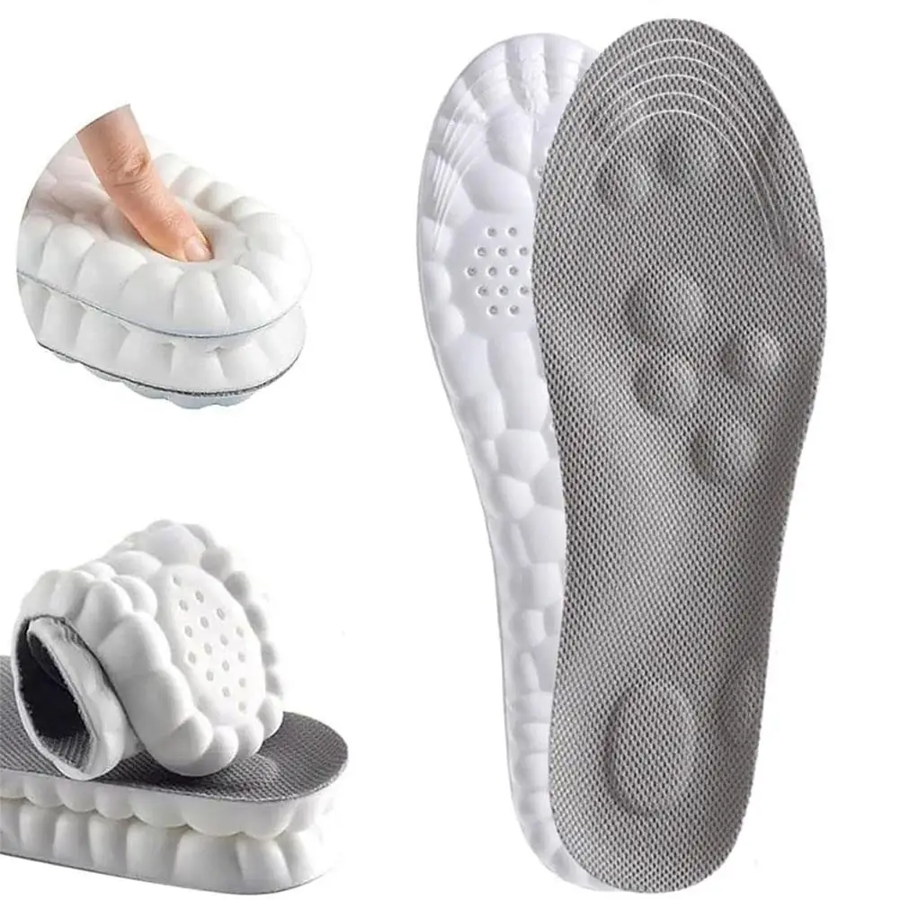 2 Pairs Super Soft Sport Insole for Men Women Shock Absorption Inserts Arch Support Orthotic Insoles Breathable Deodorant Insole