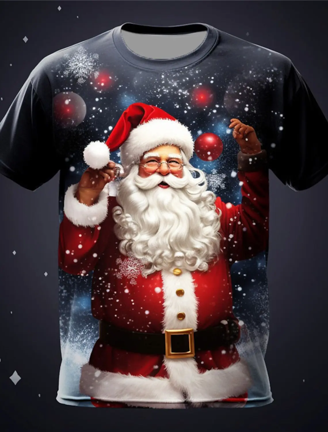 2024 Men's T-shirt 3D Prints Cute Christmas Santa Pattern Crew Neck Casual Short Sleeve Tee Tops Street Pullover Men's Clothing