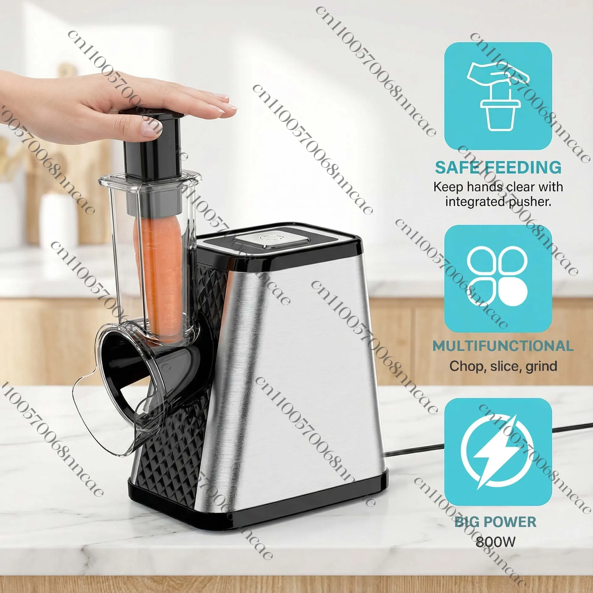Multifunctional 5‑in‑1 Electric Vegetable Cutter, All‑in‑One Shredder, Slicer, Grinder & Multi‑Hole Cutting Machine
