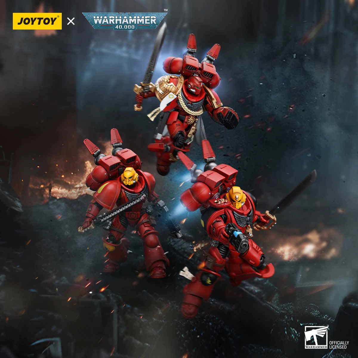 

[IN STOCK] JOYTOY Warhammer 40K 1/18 Action Figure 3pcs/Set Blood Angels Jump Pack Intercessors Anime Figures Prefert Gift