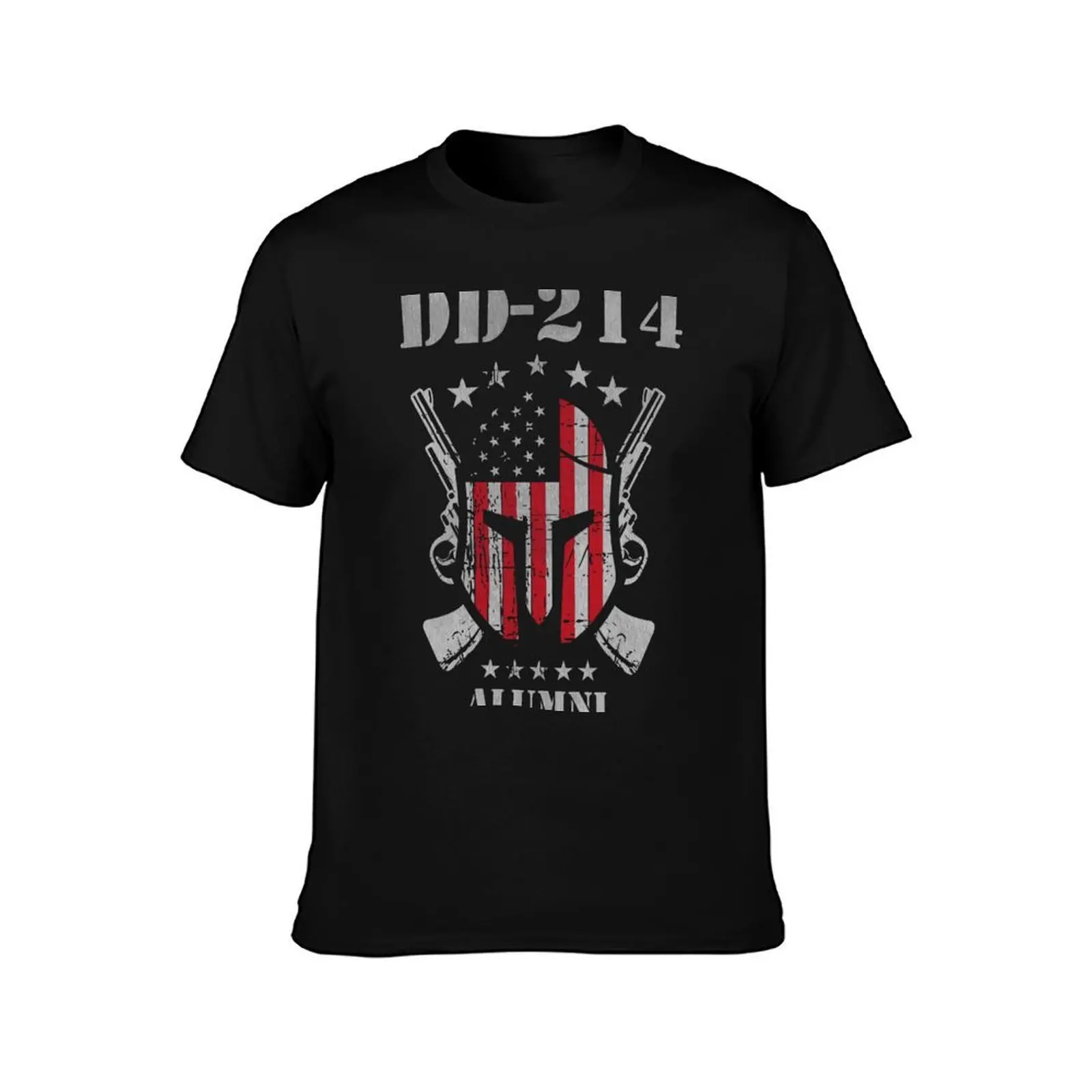 DD-214 US Armed Forces Alumni American Flag Veteran T-Shirt, Summer Casual Cotton Tee, Oversized Streetwear Tops, 100% Cotton