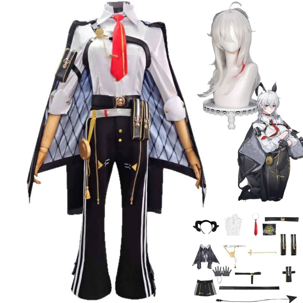

Game Wuthering Waves Zani Cosplay Costume Anime Montelli Family Rinascita Cloak Shirt Uniform Wig Man Woman Halloween Suit