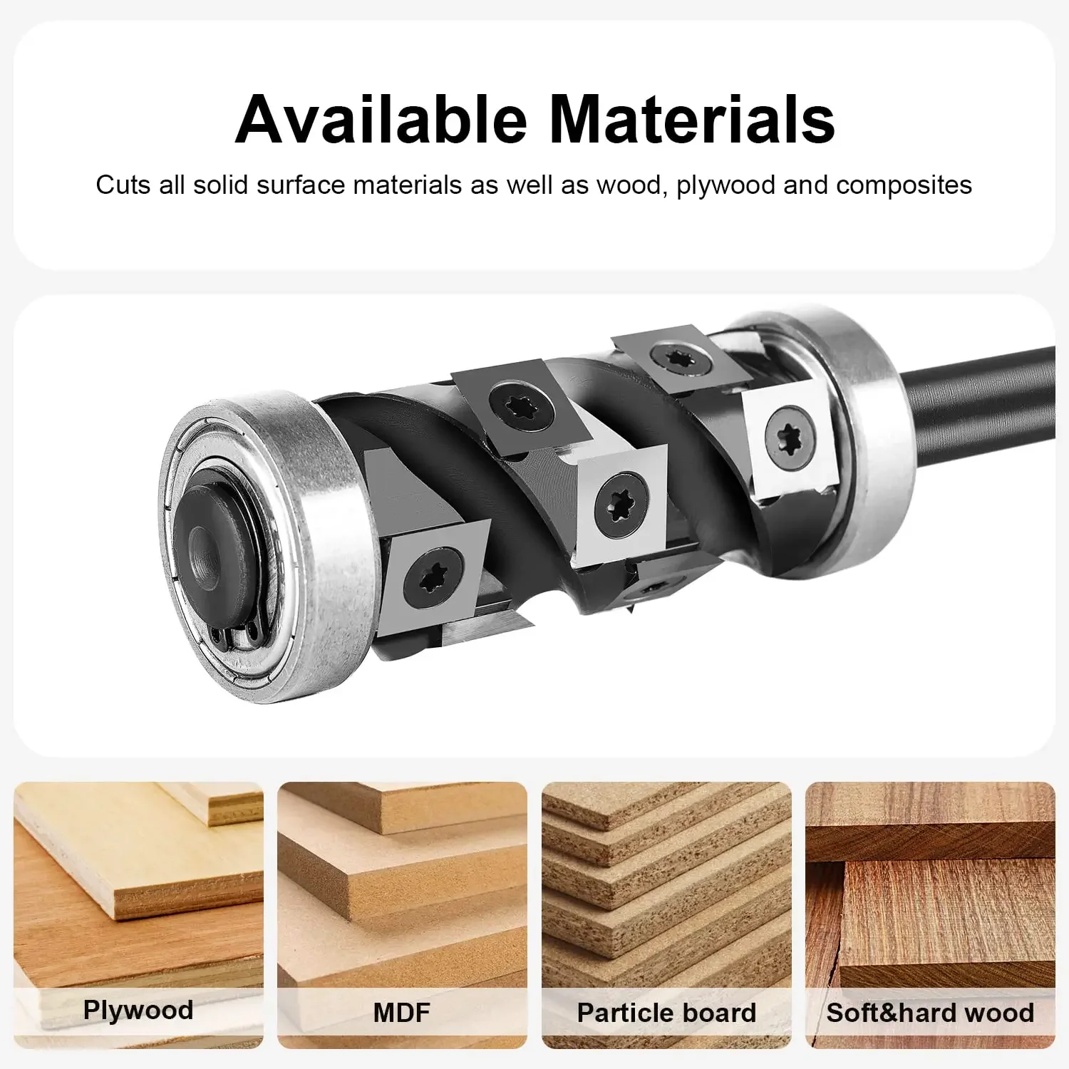 SpeTool 1pc Carbide Insert Flush Trim with Bearing 32mm Dia x 1/2\