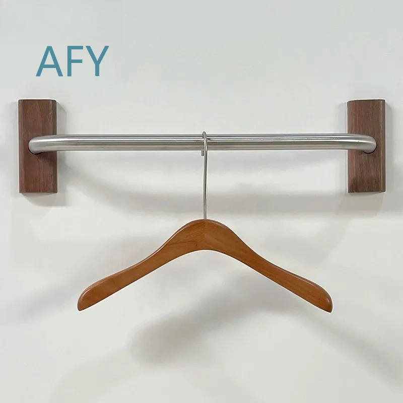 Retro Metal Clothing Rack for Boutique Shop Apparel Storage Wall Mounted Vintage Garment Display Stand Industrial Chic Decor