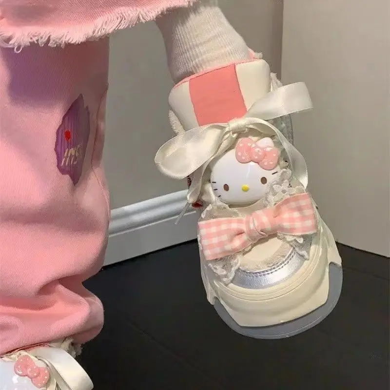 Hello Kitty Board Shoes Cute Tennis Shoes Women Casual Sneakers Cartoon Girls Basket Shoes Fashion Lady Sport Shoes  Size 35-40