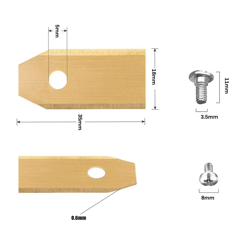 Gardena Husqvarna 잔디깎이 교체용 로봇 블레이드, 정원용 도구, 실버 골드 잔디 무버, 35*18*0.6mm