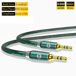 3.5mm Aux Cable HiFi Silver Plated OFC 3.5 Male To Male Stereo Audio Cable for Headphones Phones Speakers Car Home Sound System