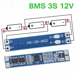 10Pcs 3S 12V 8A Li-ion 18650 Lithium Battery Charger Chargering Protection Board Module 11.1V 12.6V 10A BMS HX-3S-A02