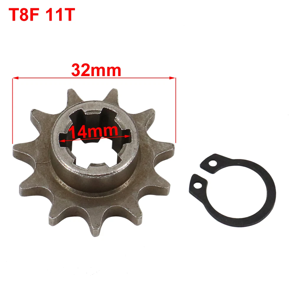 T8F 11T 14T 17T 20T Tooth Front Clutch Gear Box Pinion Sprocket for 47cc 49cc 2 Stroke ATV Quad Dirt Pocket Mini Motor Bike