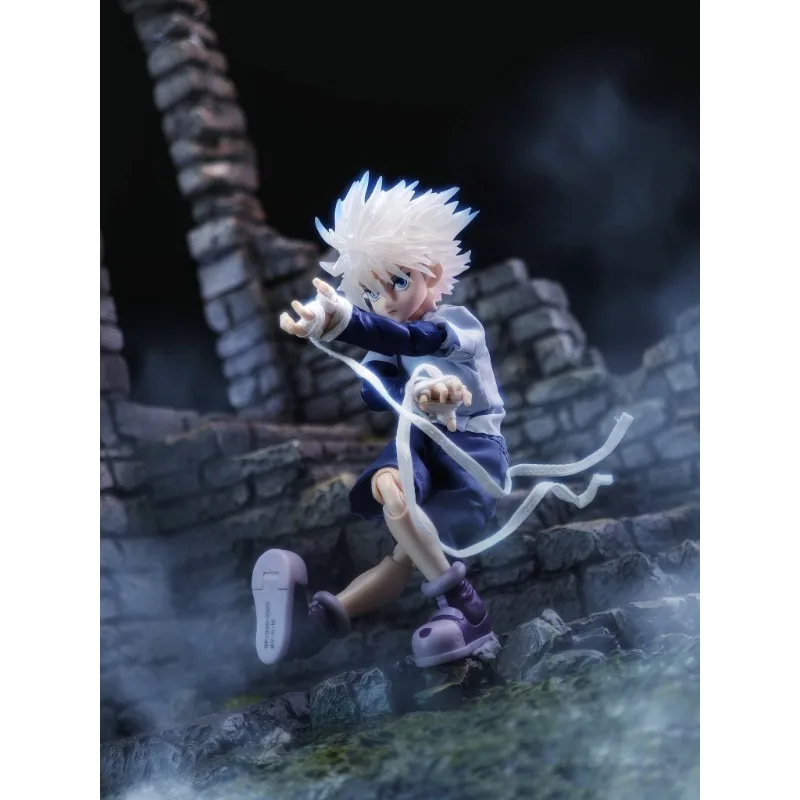 

1/12 Scale Handmade HUNTER×HUNTER Killua Zoldyck Killer Family Silver Haired Boy Clothes for 6'' Shf Action Figure Dolls
