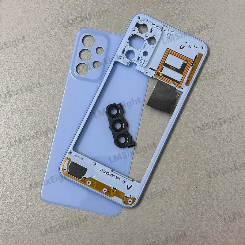 A23 For Samsung Galaxy A23 4G A235 Battery Case Housing Rear Door Lid Chassis Middle Frame Back Cover + Camera Lens Repair Parts