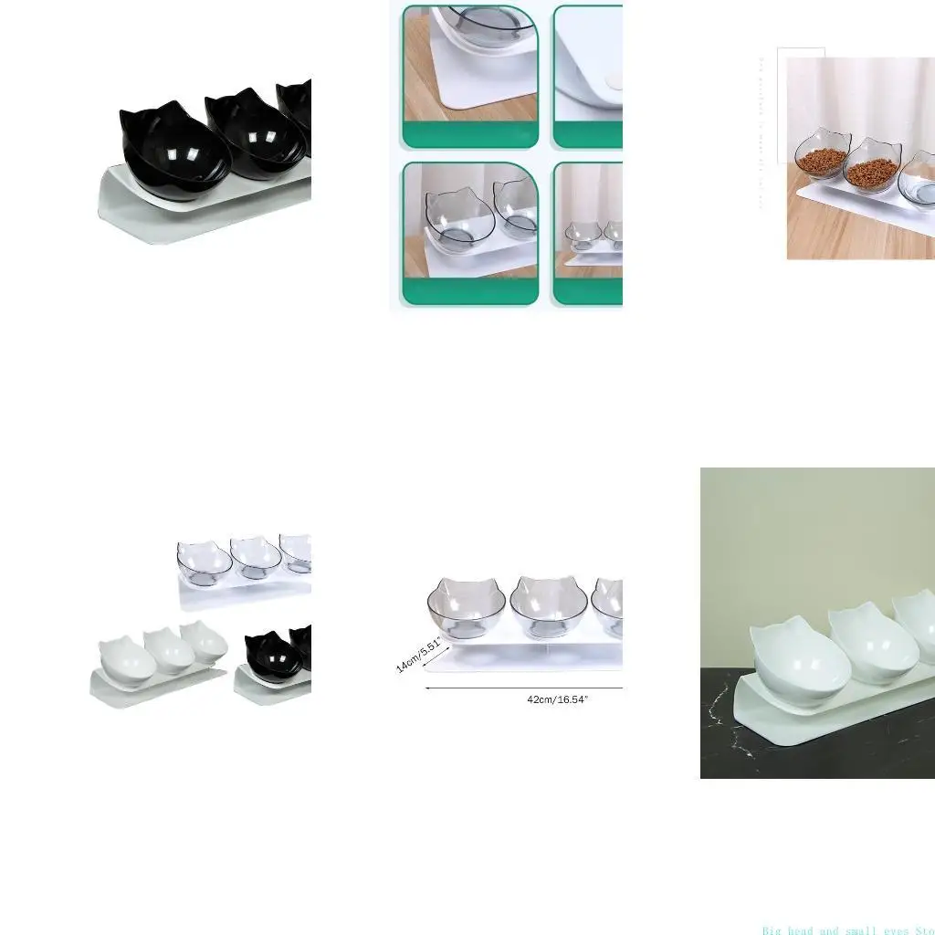 581C Raised Bowl for Puppy Kitten No Spill Pet Feeding Bowls Neck Guard Feeder