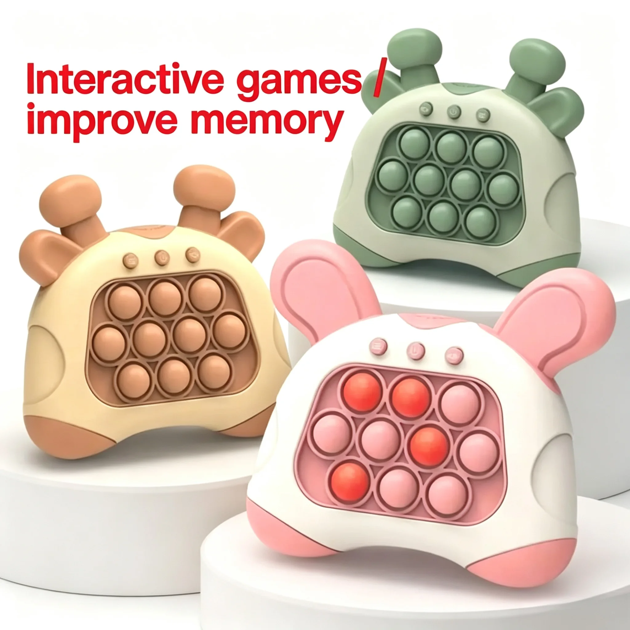 Pop it Quick Push Game Machine Fidget Kids Games Toys Sensory Toys Handheld Game Bubble Stress Pop Light Up Game for Kids Adults
