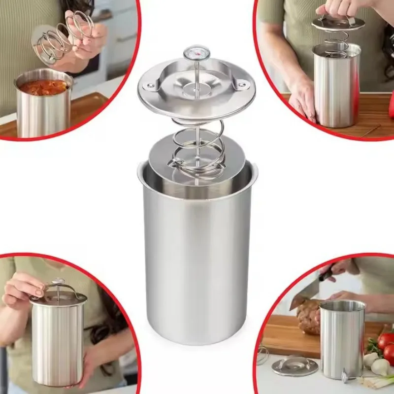 Steamed Meat Bucket Steamer with Temperature Gauge Cooking Meat Bucket Ham Making Bucket