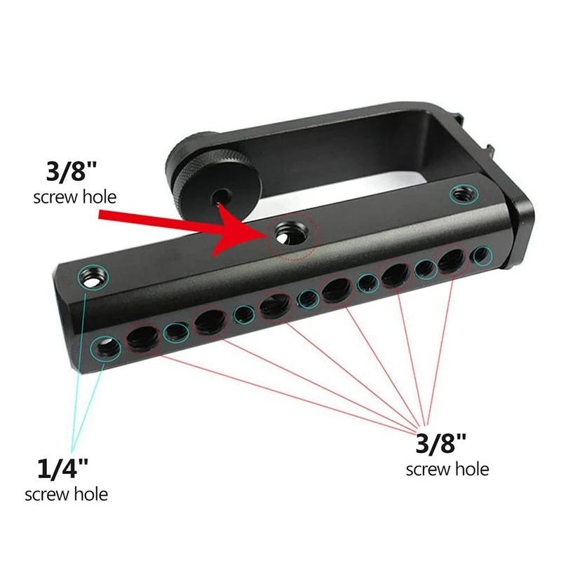 Camera Hot Shoe Top Handle With 1/4Inch 3/8Inch Thread Universal Video Stabilizer