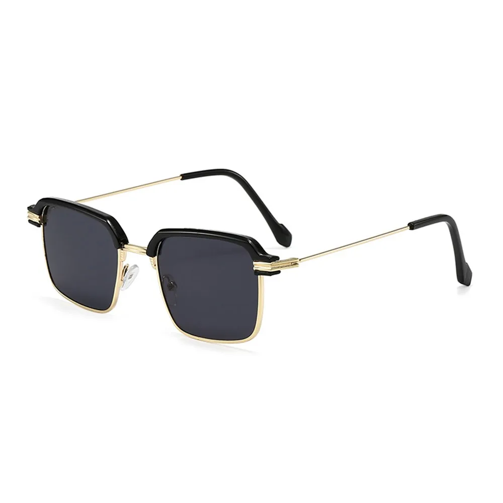 

Fashion Spring Hinges Sunglasses Metal Frame Casual Square Frame Sun Glasses UV400 Protection Retro Shades Eyewear for Women Men