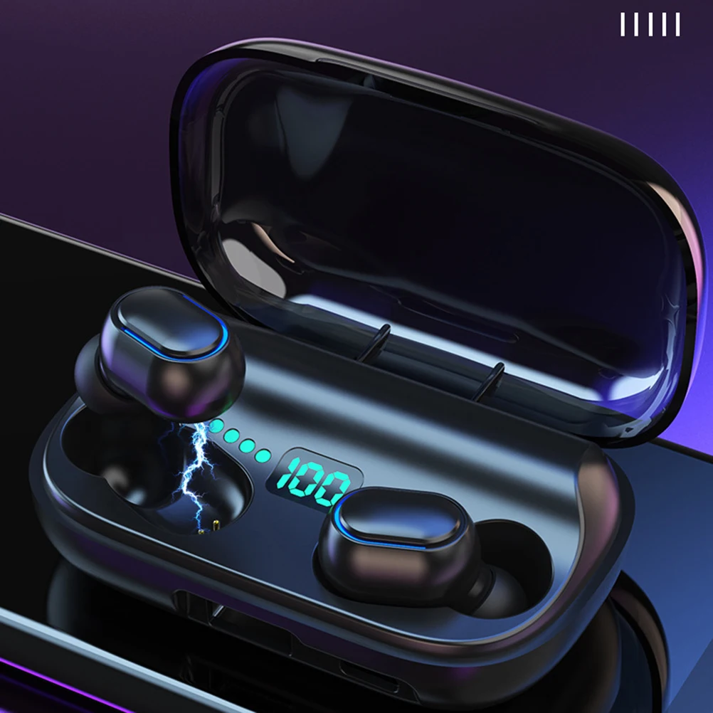 

Wireless Earbud Headset TWS Earphone Display Sports Headphones LED Capacity 8.0 DSP Noise Reduction