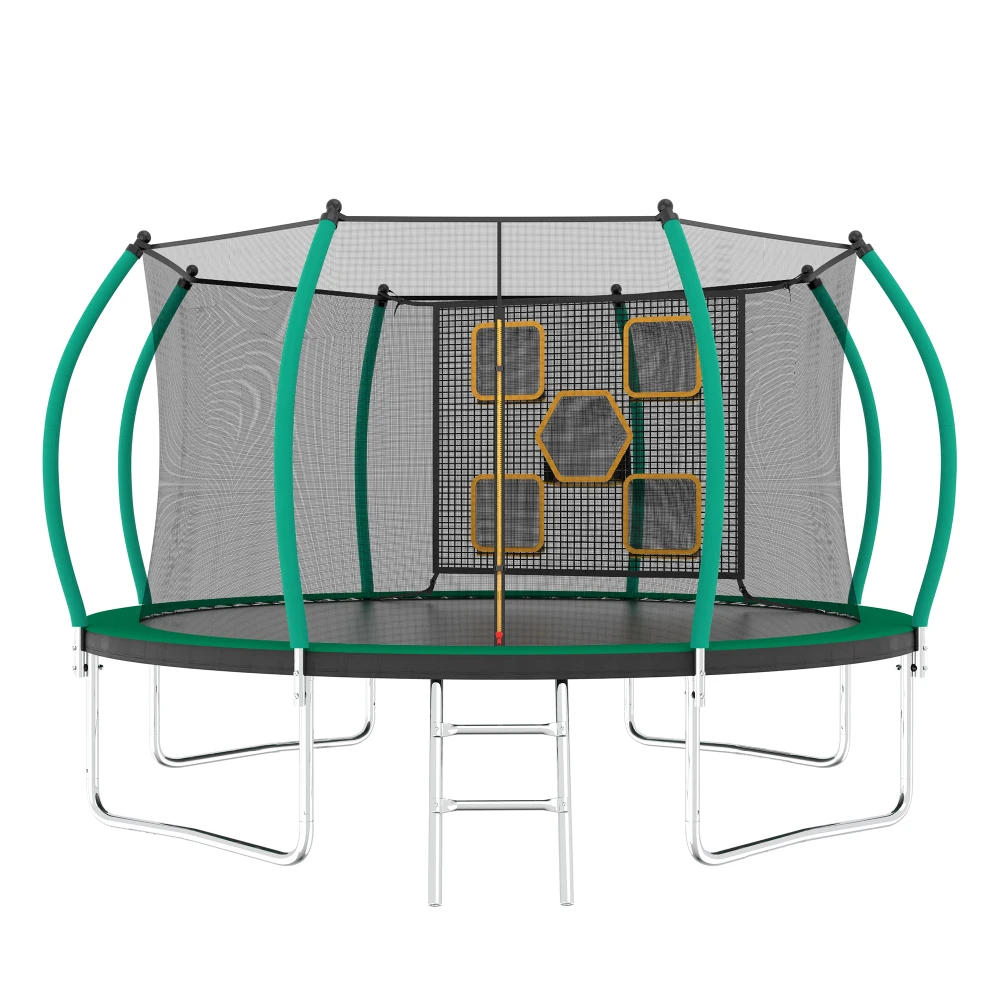 Trampolín de 12 pies con recinto, trampolines recreativos con escalera, trampolín exterior para niños, trampolín para niños