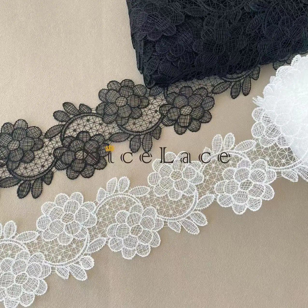 

5yard/lot Guipure Lace Border For Sewing Delicate Bridal Kids Fashion Dresses Gown Fabric Accessories Width 8cm