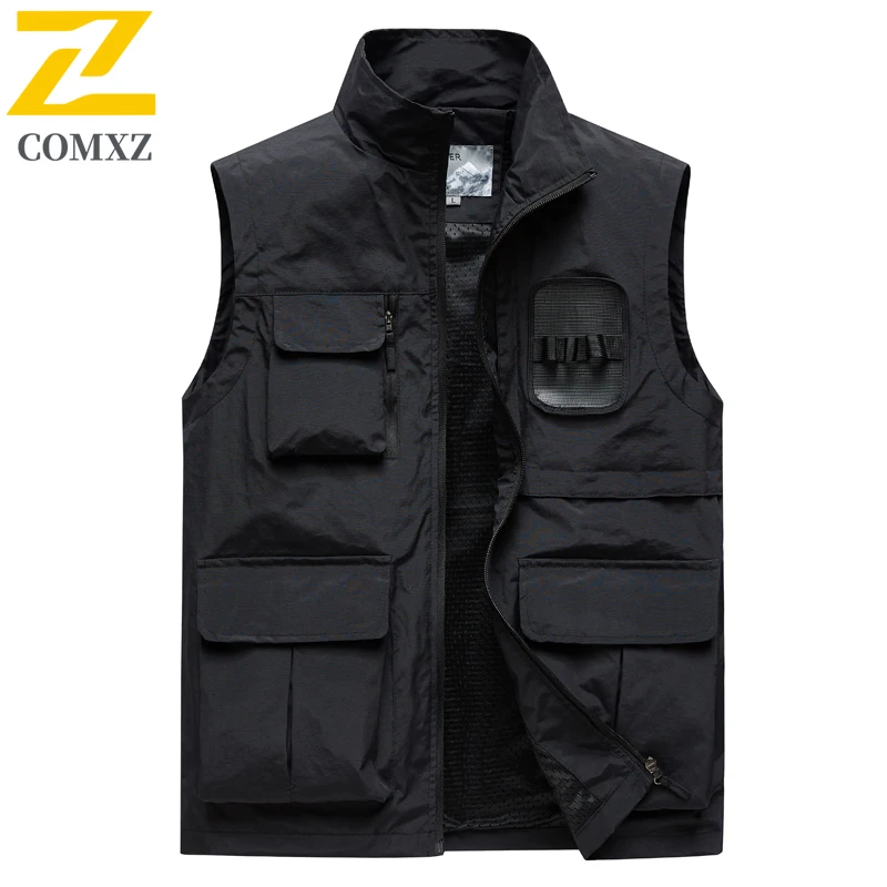 

2025 New Male Mesh Fishing Vests Lightweight Joggers Sports Sleeveless Jackets Men's for Travel Climbing Hiking Waistcoat 6XL