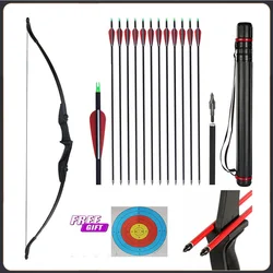 20/30/40lbs Taken Down Recurve Bow Archery Right Left Hand 2 Arrow Rest Bow Shooting Hunting Game Outdoor Sports Exercise Bow