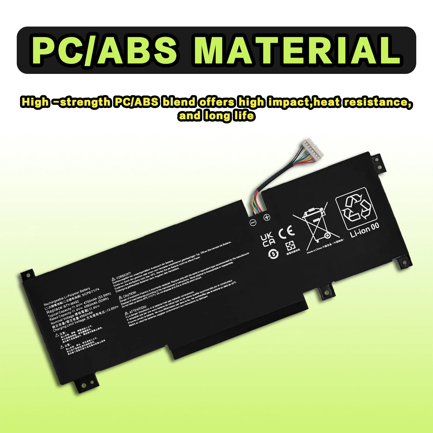 SAT BTY-M492 New Laptop Batteries Replacement For MSI Katana GF66/76 Pulse Sword15 A11UDK Crosshair15/17 9S7 11.4V53.5Wh4700mAh