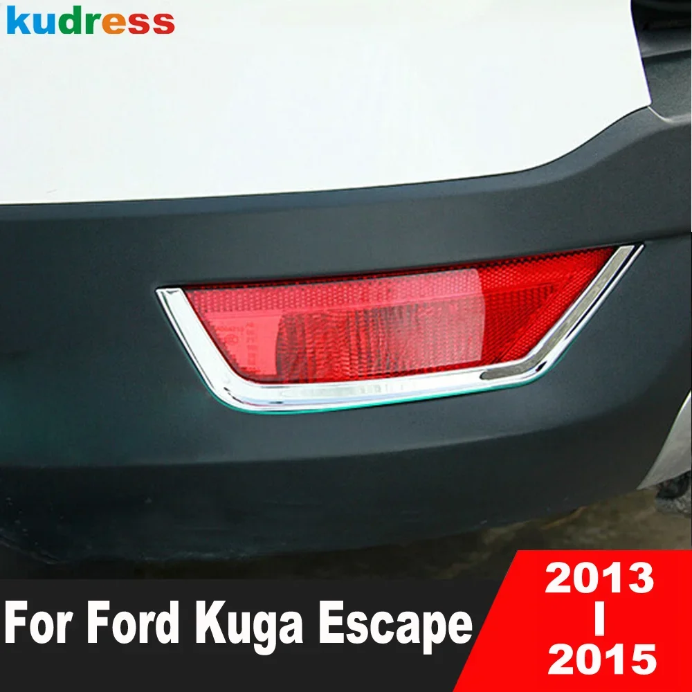 

Rear Fog Light Lamp Cover Trim For Ford Kuga Escape 2013 2014 2015 Chrome Car Tail Foglight Eyelid Molding Strip Accessories