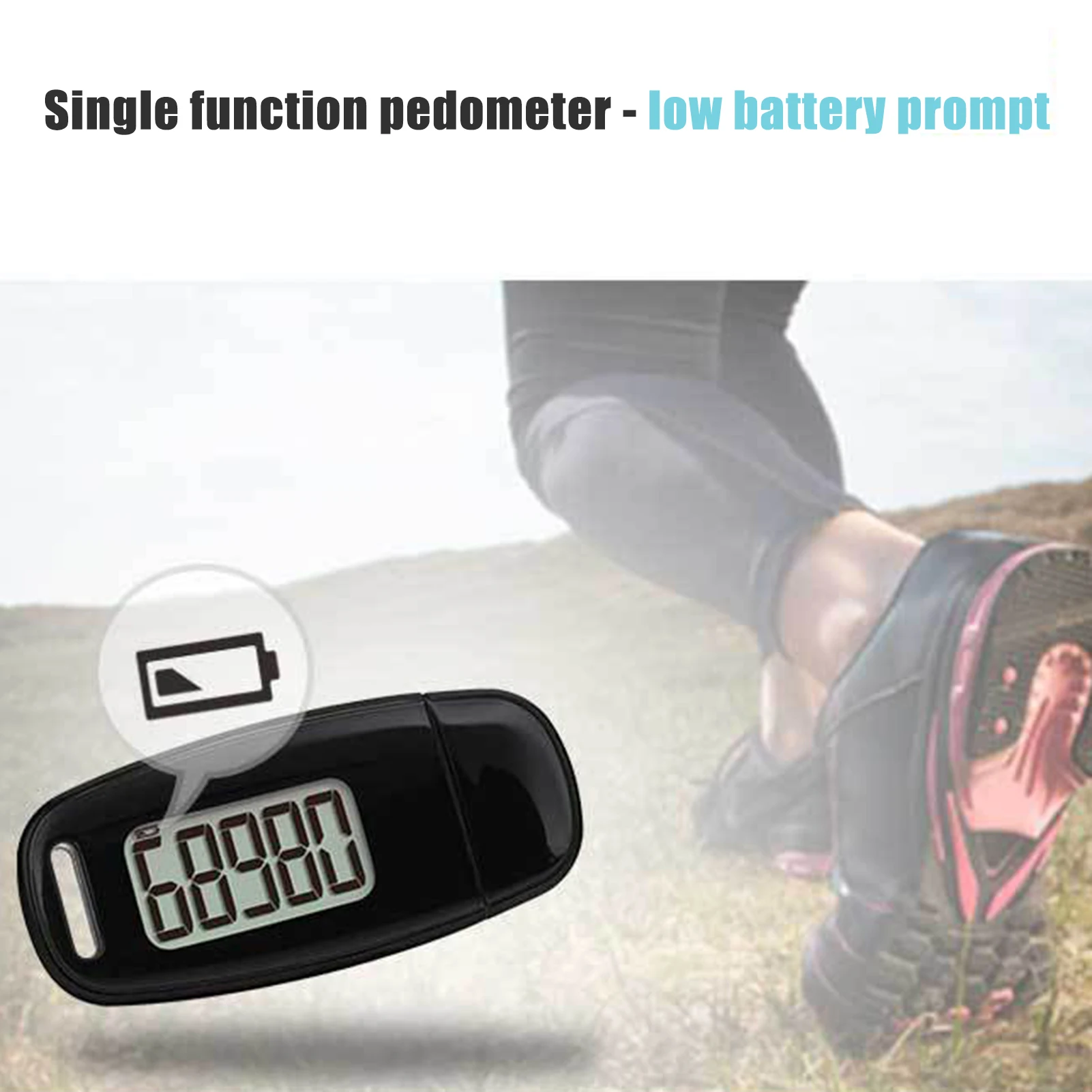 Simple Walking Step Counter Digital Step Tracker with Clip Lanyard for Outdoor Sports Running