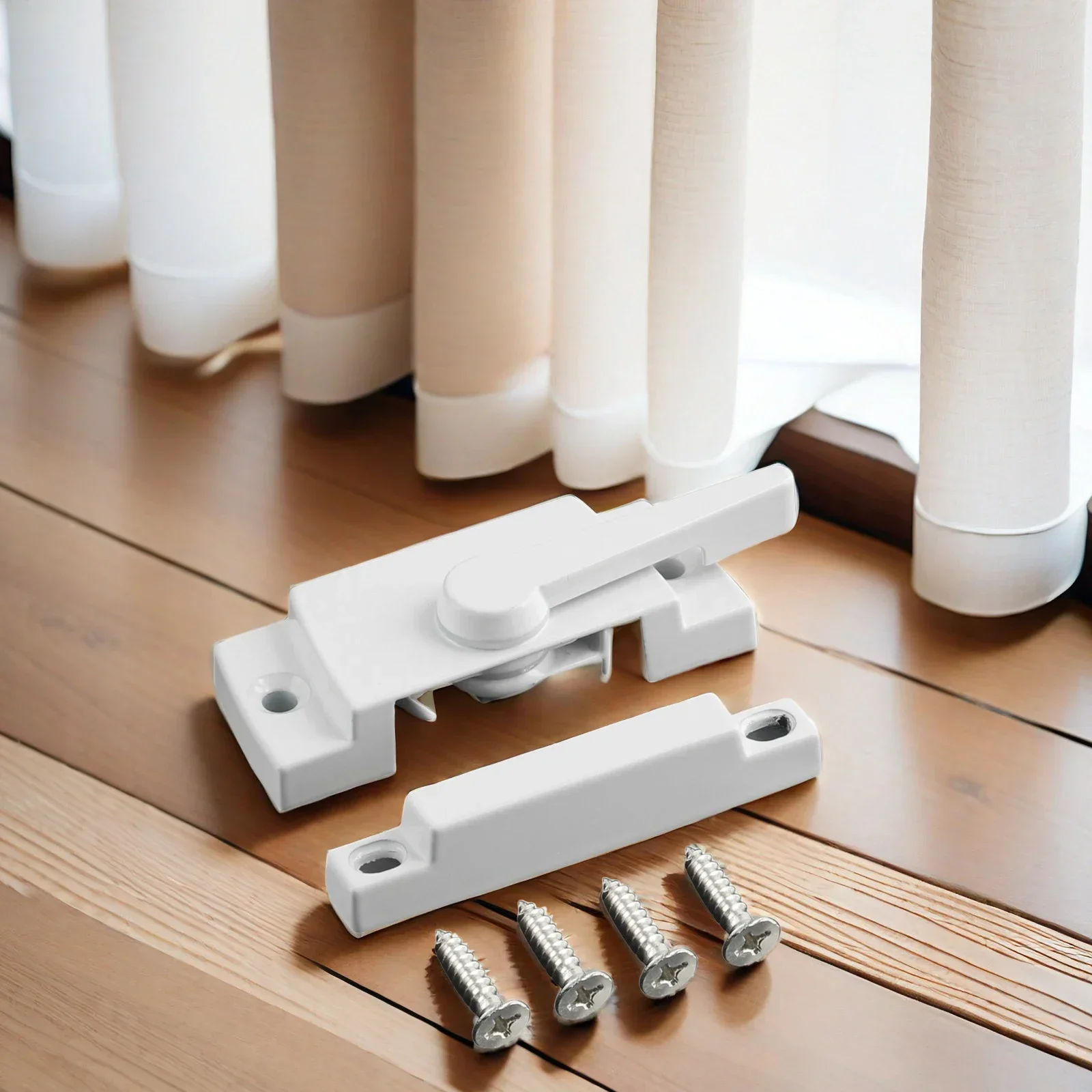 Zinc Alloy Sliding Casement Sash Vertical Slider Fitch Catch Lock White Window Crescent Lock Door Lock Accessories