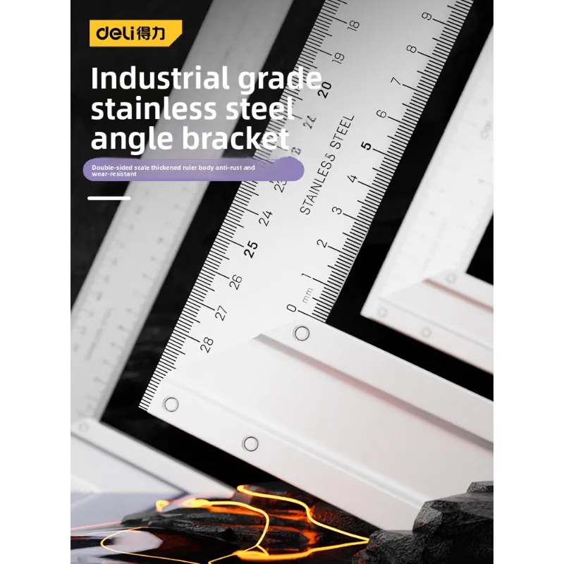 

Ruler 90° Thickened Stainless Steel Angle Woodworking High-precision Multifunctional Ruler Right Angle Triangle Aluminum Alloy