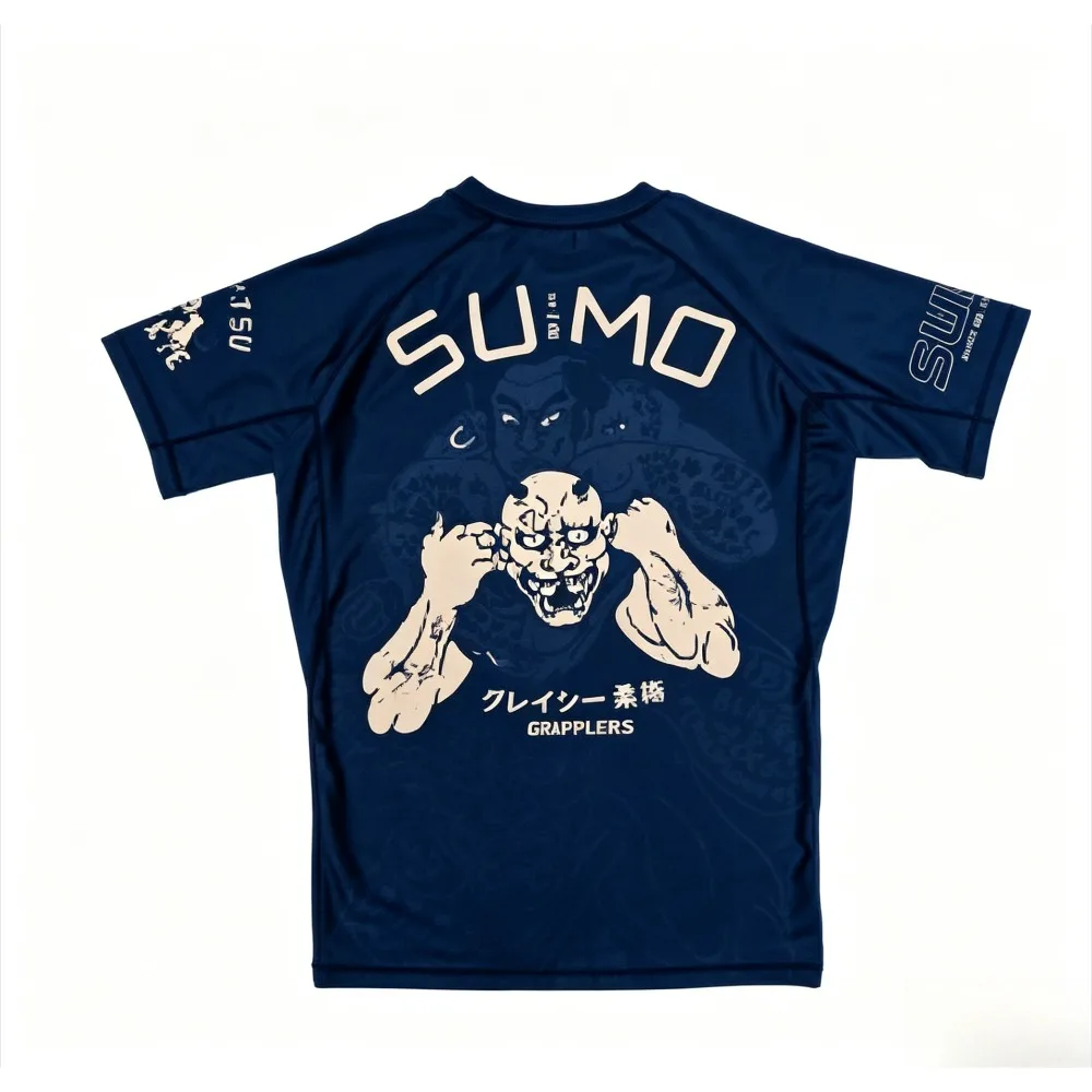2026 New Japanese Jiu-Jitsu Hannya Theme Anti-Abrasion T-shirt Breathable Quick-Drying Sports Training Suit Men's Sports Tees