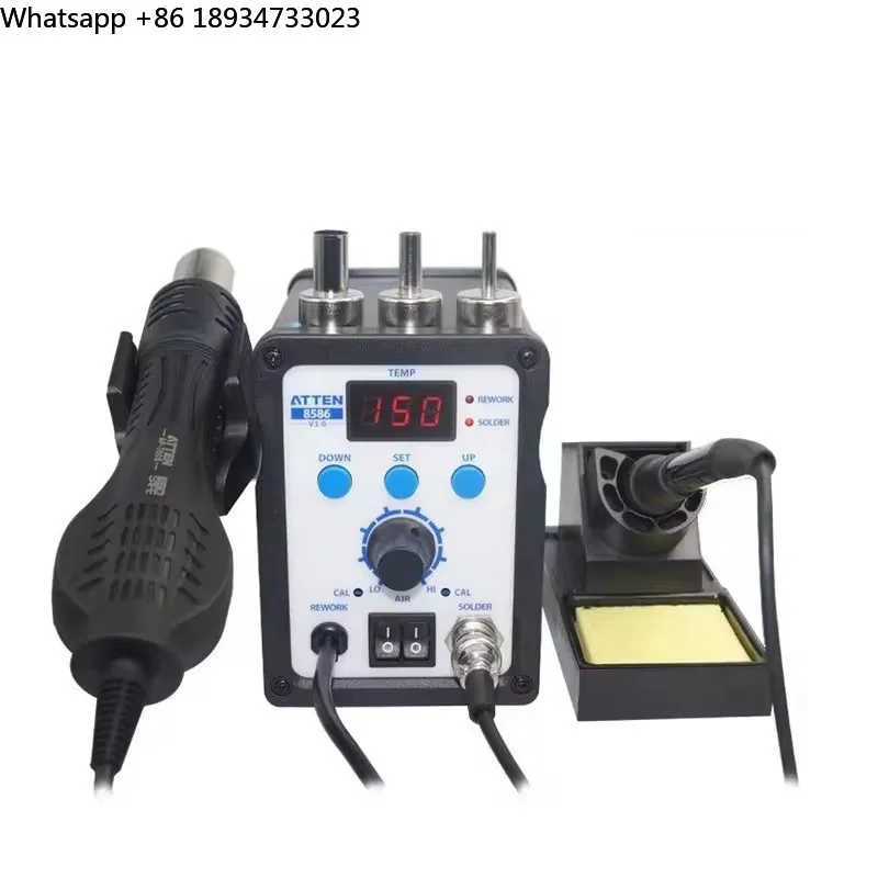 ATTEN AT-8586 8586 Soldering Station Hot Air Rework Station 2-in-1 Welding Table High Power Soldering and Desoldering Station