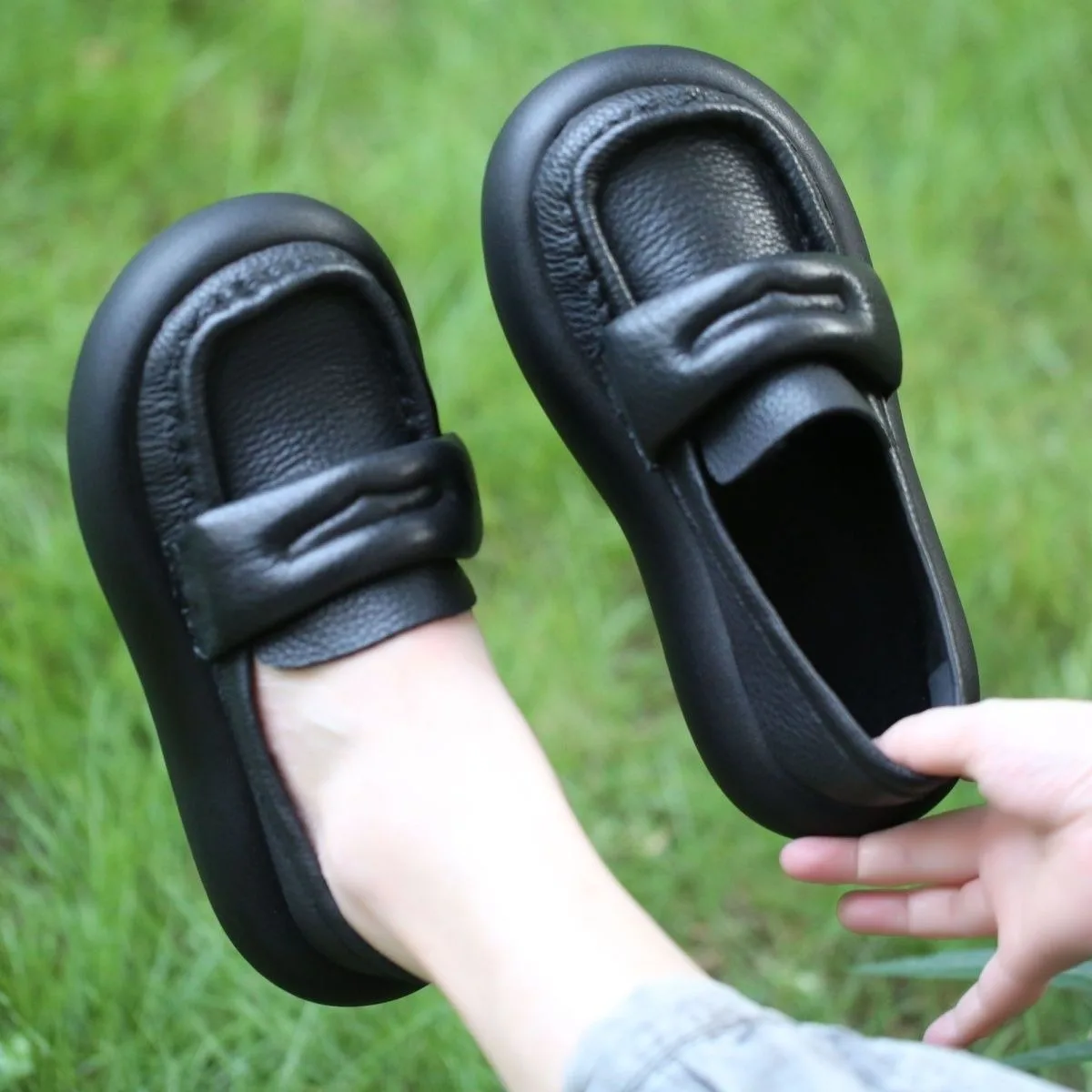 

Женские туфли Birkuir в стиле ретро на плоской платформе, лоферы на толстом каблуке, роскошная обувь из натуральной кожи, повседневная женская обувь ручной работы