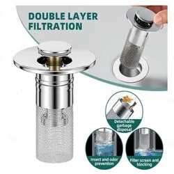 Stainless Steel Floor Drain Filter Floor Drain Anti Odor Removable Sewer Strainer Plug Insect Prevention Colander Sink Strainer