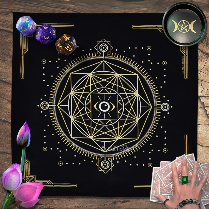 

Spiritual Geometric Magic Tarot Tablecloth Velvet Altar Cloth Pagan Divination Witchcraft Astrology Pendulum Oracle Card Pads