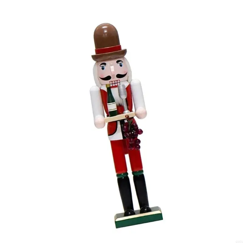 Q9QA Christmas Wine Maker Nutcrackers 38cm Figurine Statue Holiday Mantel Decors