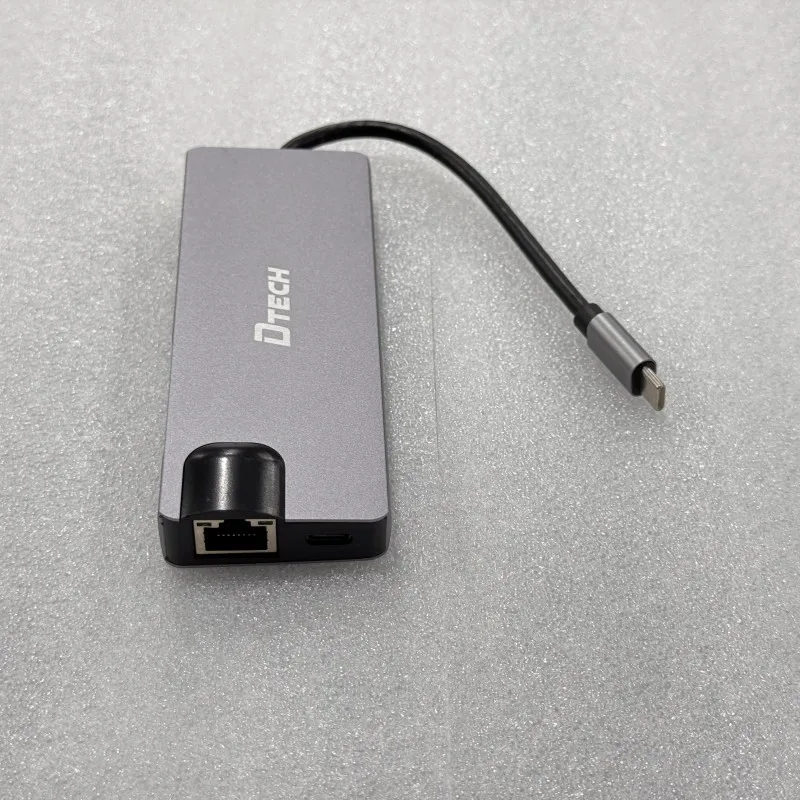

DTECH DT-3323 Многофункциональный концентратор типа C к USB 3.0 USB-C HDMI VGA RJ45 Док-станция расширения Многопортовый адаптер