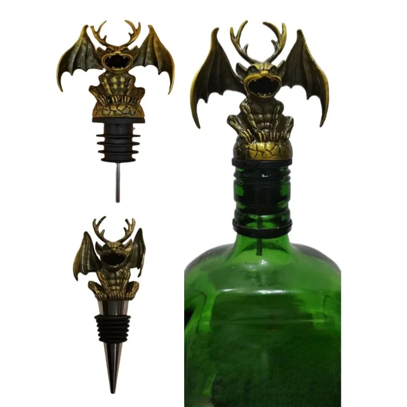 2pcs Retro Gargoyle Pourer Spot Set Home Bar Restaurant Wine Mouth Interesting Bottle Stopper Ornaments