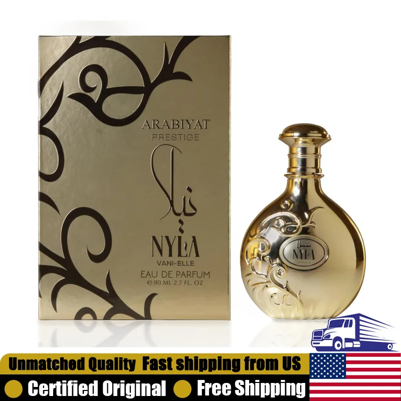 

Arabiyat Prestige Nyla Vani-Elle Eau de Parfum 2.7 Fl Oz Premium Arabian Perfumes 80 ML Lasting Oriental Vanilla Unisex Cologne