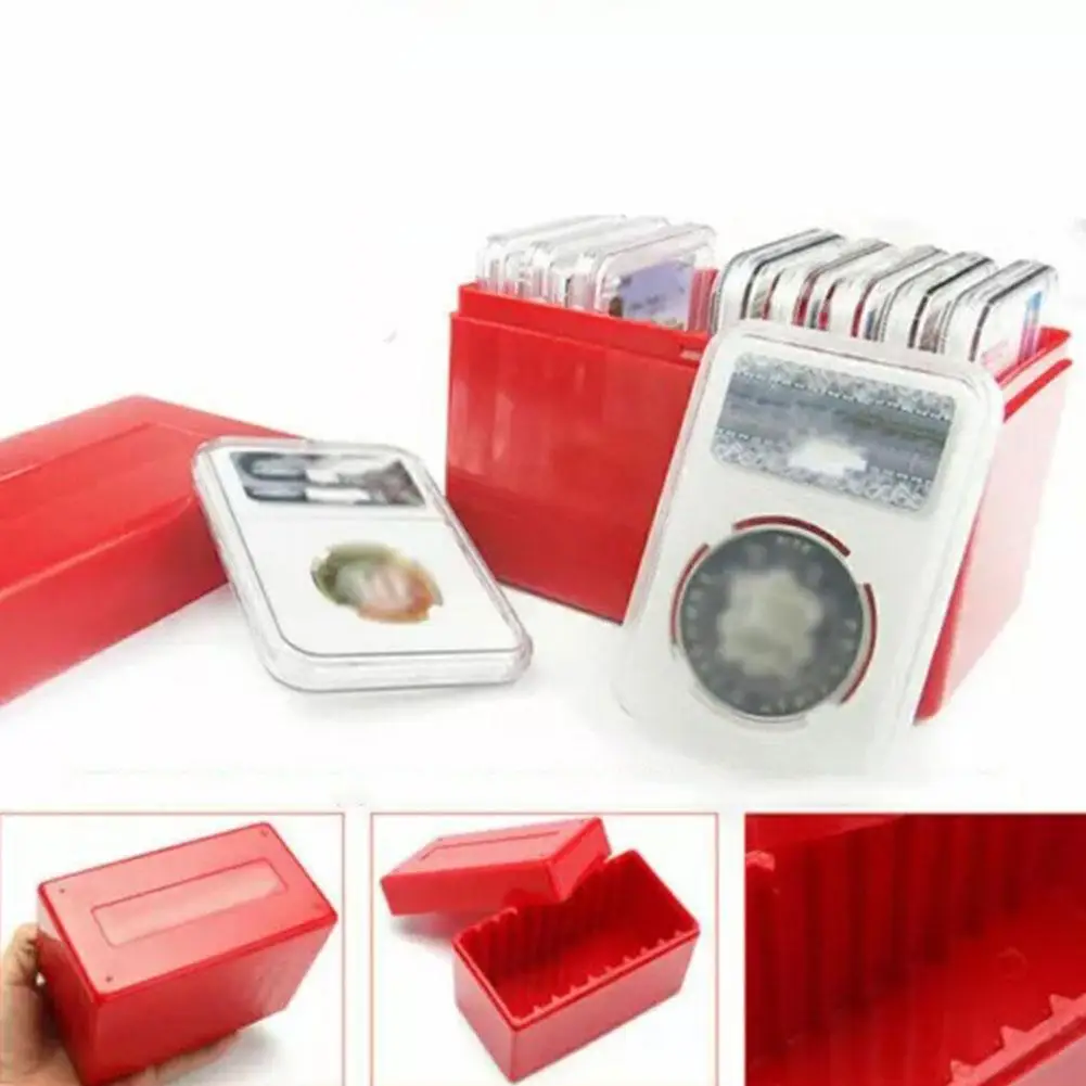 Square Plastic 10 Coin Holder Slab Storage Box Case Fit For PCCB PCGS NGC Graded Coin Slab Protective Display Case High-end NEW