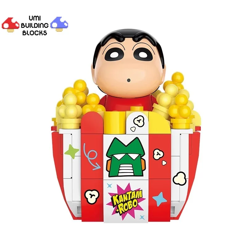 Crayon Shin-Chan Delicious Snack Series Assembly Building Blocks, Modelo de Atividade, Personagem dos Desenhos Animados, Imagem Ornamentos, Holiday Gift