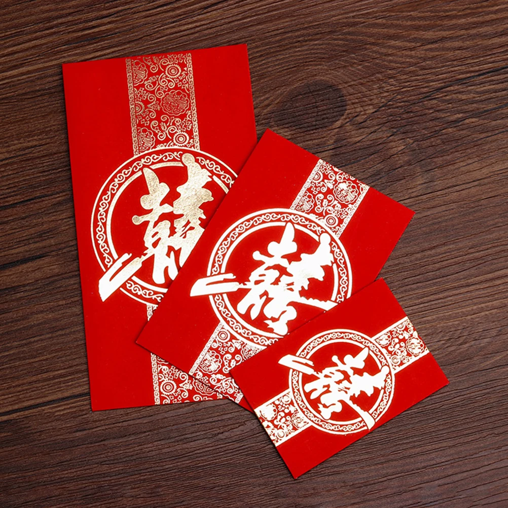 

120 Pcs Red Envelope Set Wedding Cash Packets Quality Paper Reusable Chinese Style Atmosphere Foilluck Bronzing