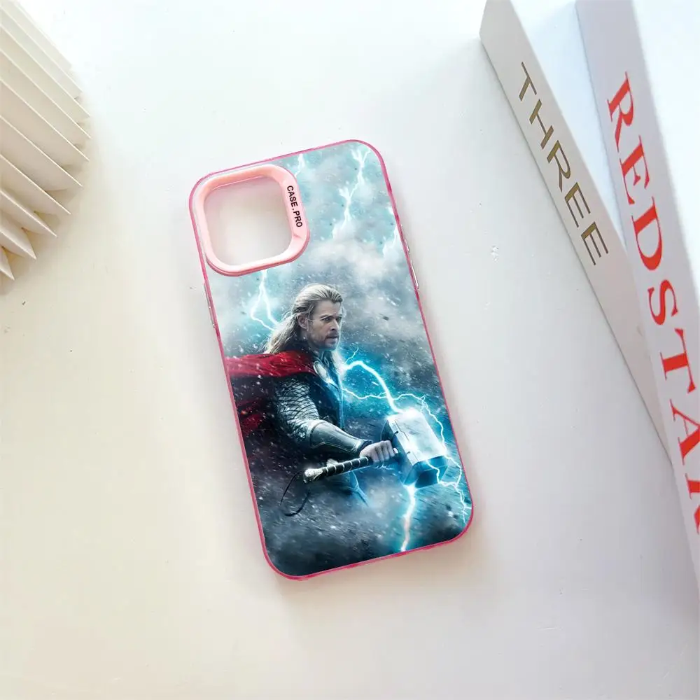 Marvel Thor MINISO Mouse Pad Pink Popular In Korea Wholesale Case For IPhone 16 15 14 13 12 Pro XR Shockproof Color Cover