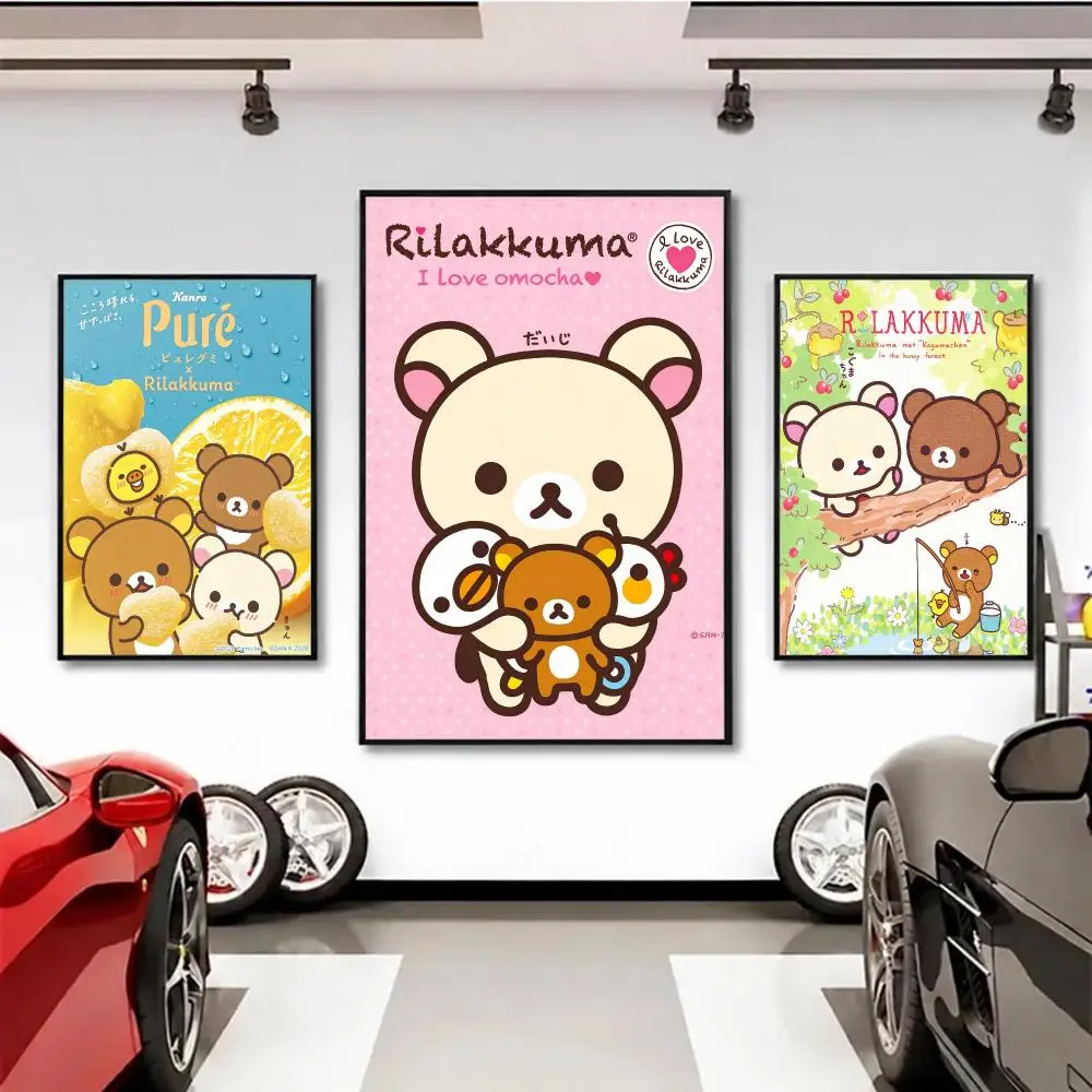 brand Rilakkuma Poster Wall Posters Art Print HD Print Self-Adhesive Waterproof Wall Stickers Room Decoration