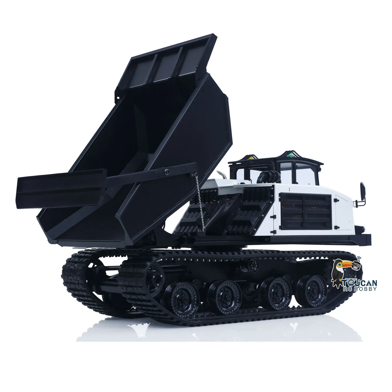 

1/14 Super Frog Модернизированный T14R Panther RC Гидравлический гусеничный самосвал с дистанционным управлением Металлический самосвал Frsky X14 Радио Звуковой свет
